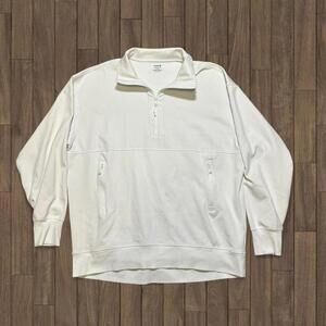 Old Navy Active White 1/4 Zip Pullover Size L/T